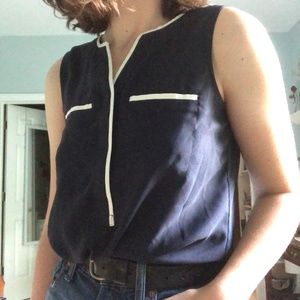 navy sailor-esque blouse